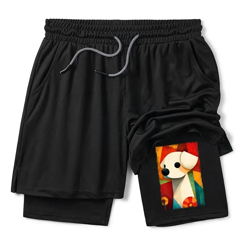 Vintage Puppy Art Shorts for Streetwear