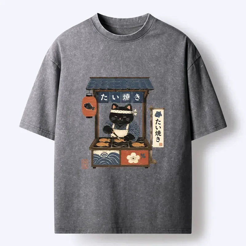 Japanese Cat T-Shirt for Everyday Wear