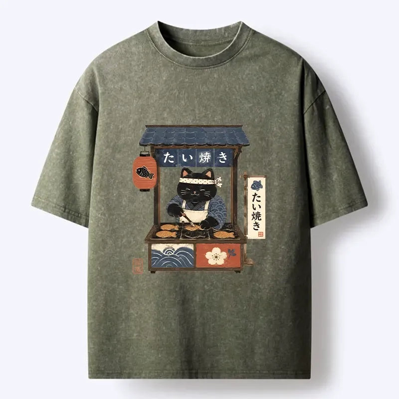 Japanese Cat T-Shirt for Everyday Wear
