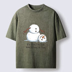 Kyoto-Lion A Snowman In A Tight Spot Washed T-Shirt