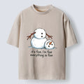 Kyoto-Lion A Snowman In A Tight Spot Washed T-Shirt