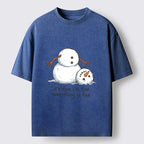 Kyoto-Lion A Snowman In A Tight Spot Washed T-Shirt