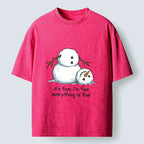 Kyoto-Lion A Snowman In A Tight Spot Washed T-Shirt