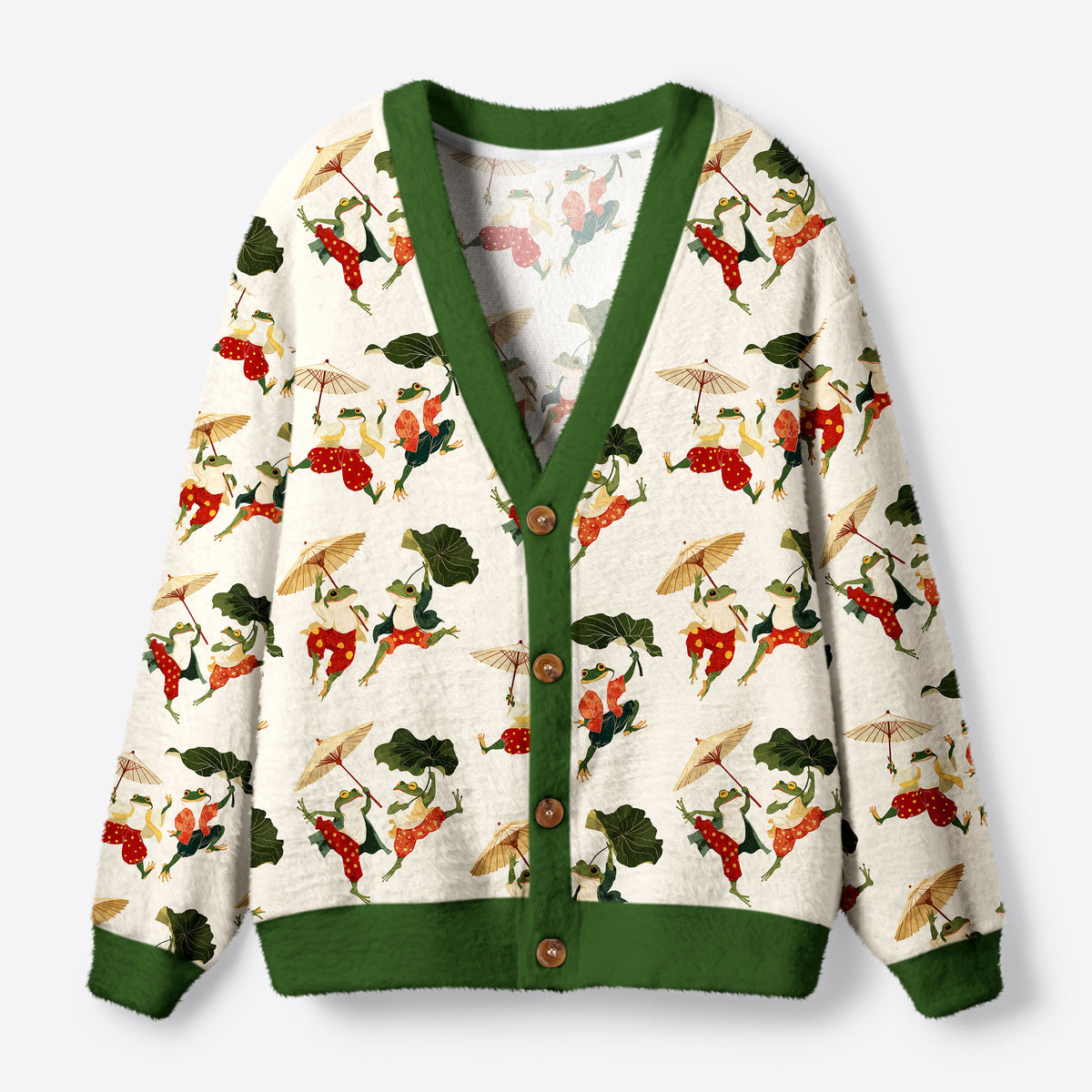 Kyoto-Lion Waltz Of The Frogs Ugly Cardigan Sweater