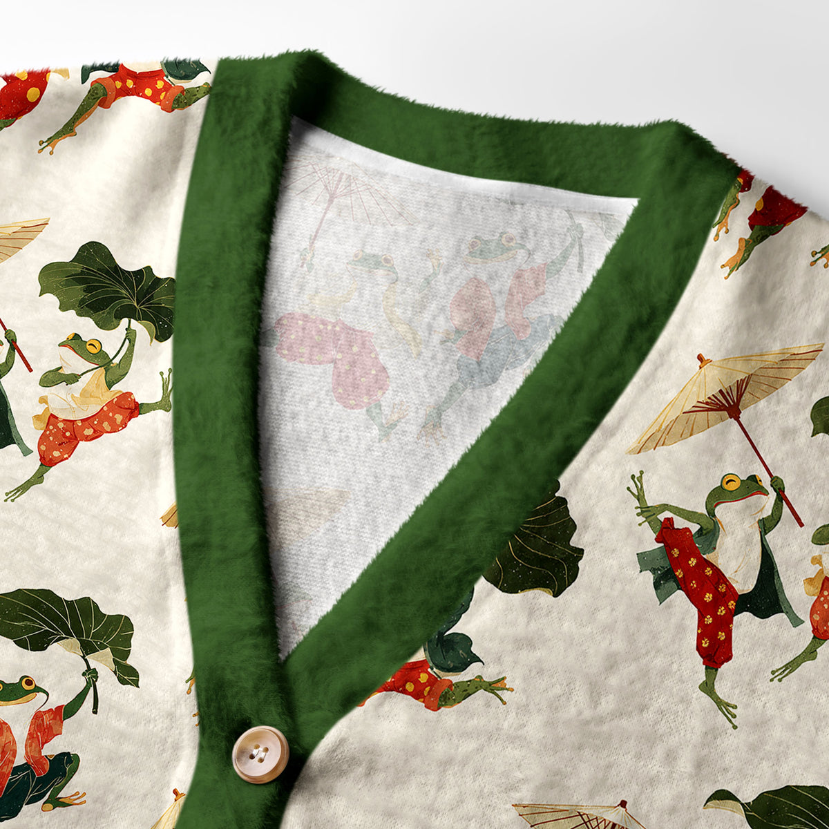 Kyoto-Lion Waltz Of The Frogs Ugly Cardigan Sweater