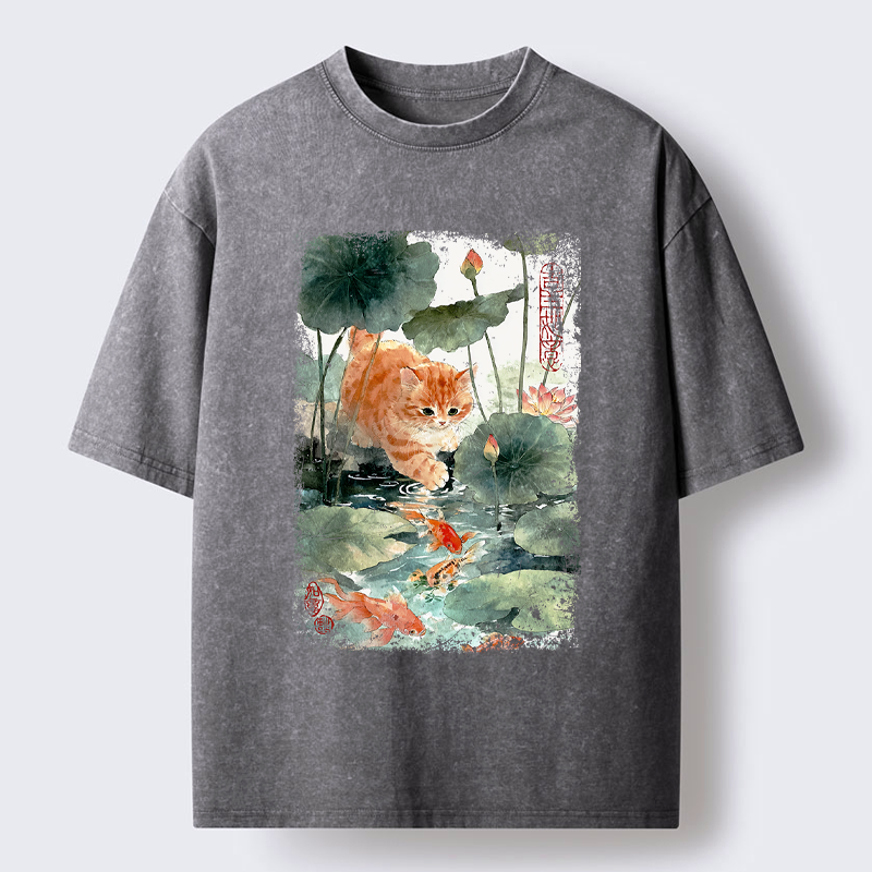 Kyoto-Lion Ukiyo-e T-Shirt for Streetwear