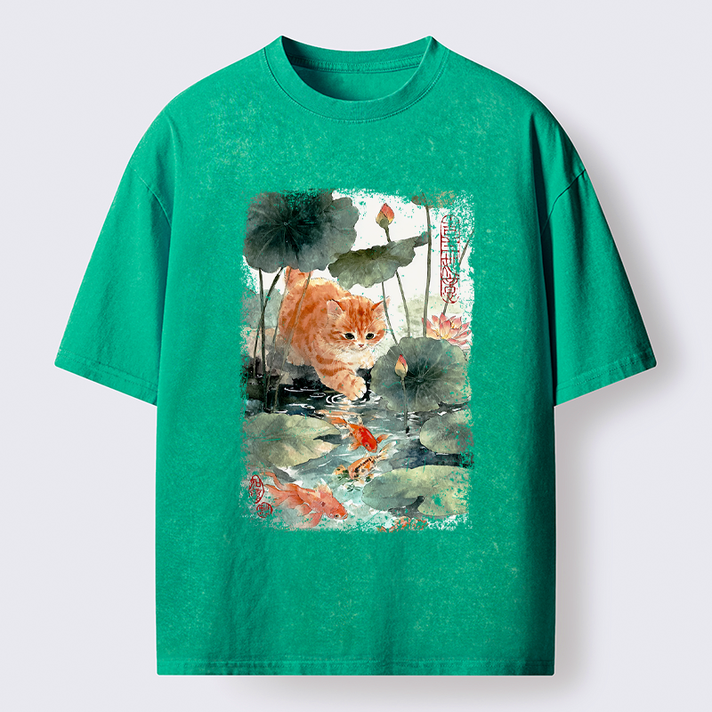 Kyoto-Lion Ukiyo-e T-Shirt for Streetwear