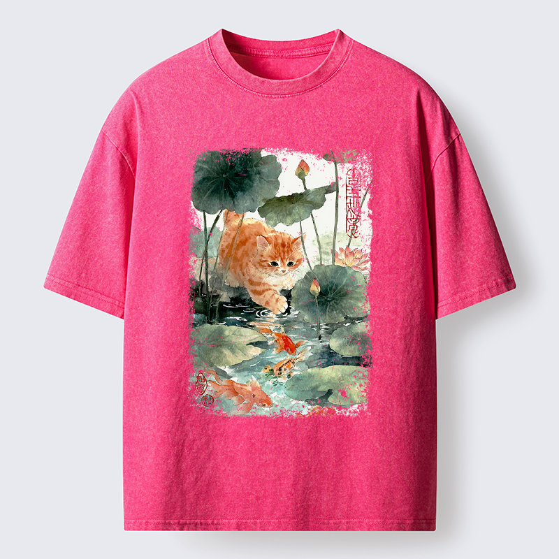 Japanese Vintage Washed T-Shirt for Daily Wear