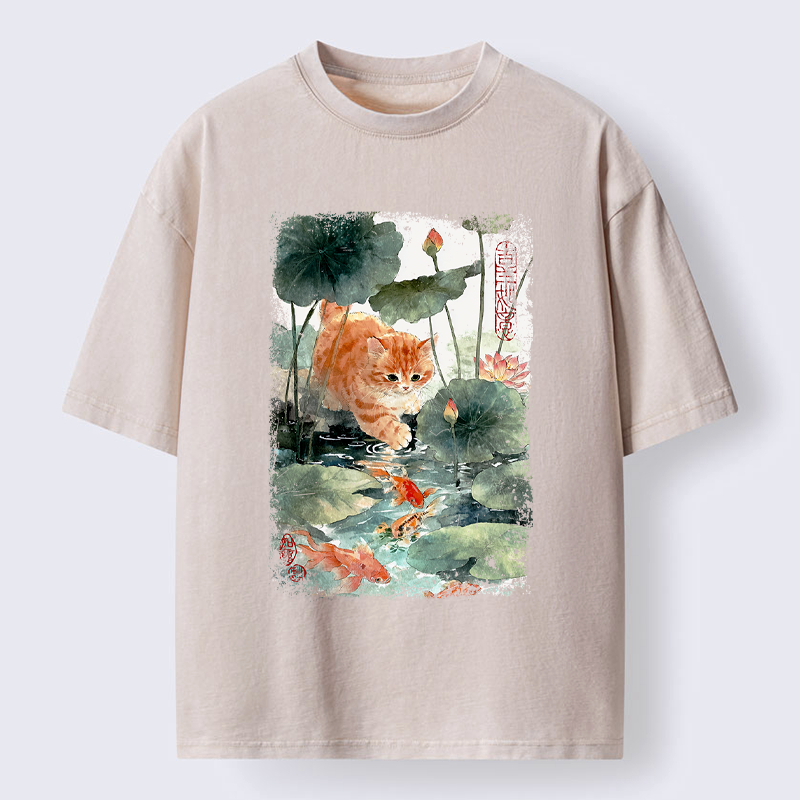 Kyoto-Lion Ukiyo-e T-Shirt for Streetwear