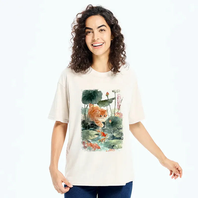 Kyoto-Lion Ukiyo-e T-Shirt for Streetwear