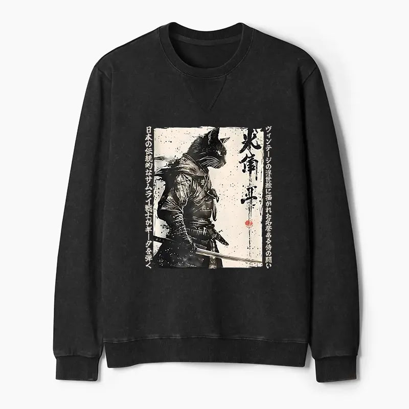 Cat Samurai Sweatshirt Gift Idea