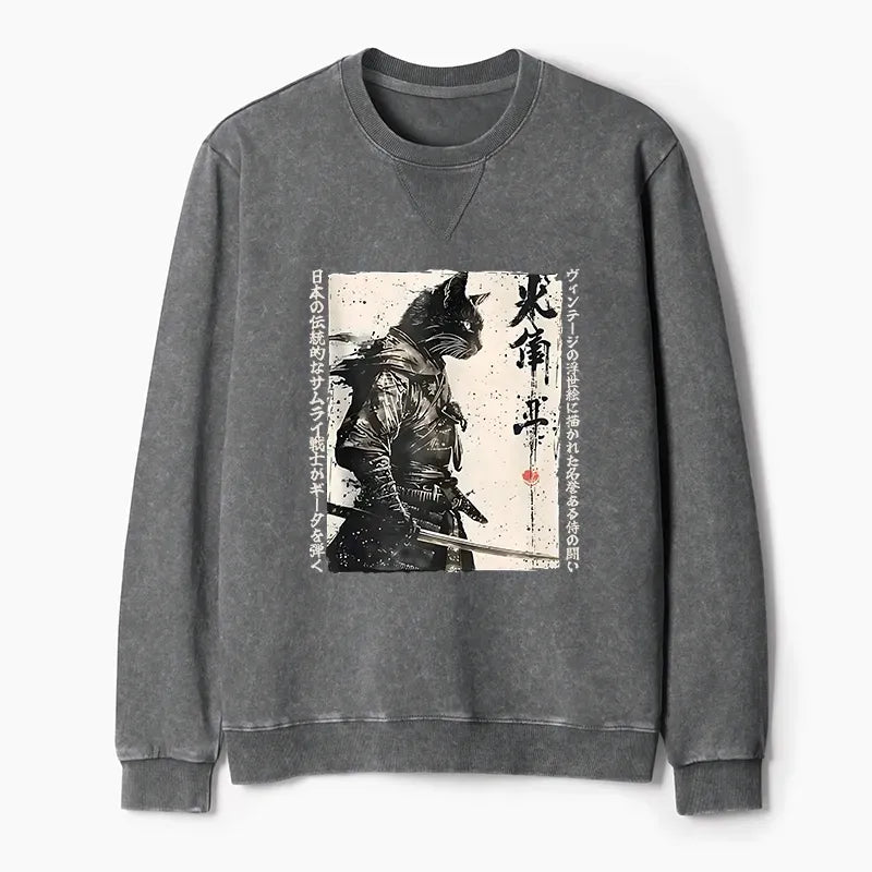 Cat Samurai Sweatshirt Gift Idea