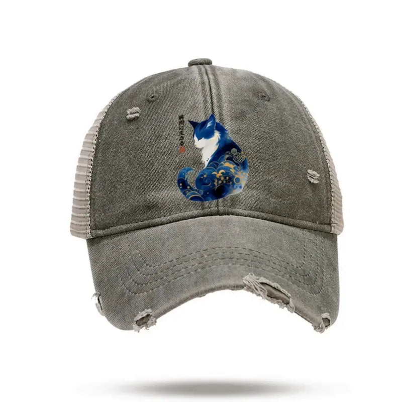 Vintage Washed Cat Cap for Daily Wear