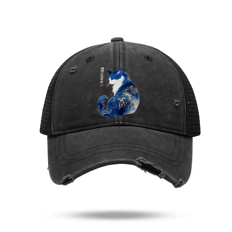 Vintage Washed Cat Cap for Daily Wear