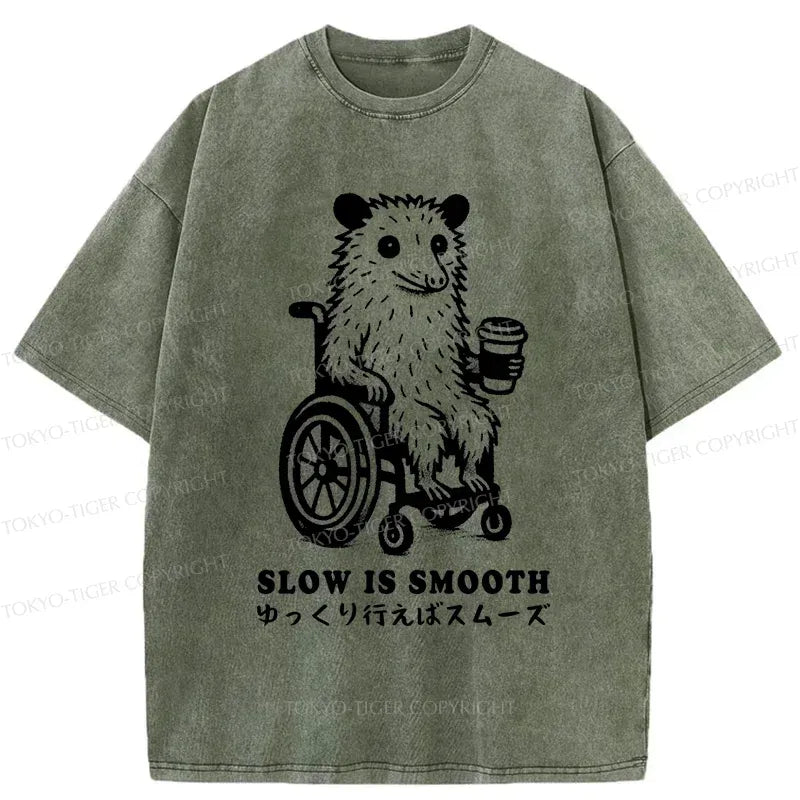 Kyoto-Lion Possum In A Wheelchair Washed T-Shirt