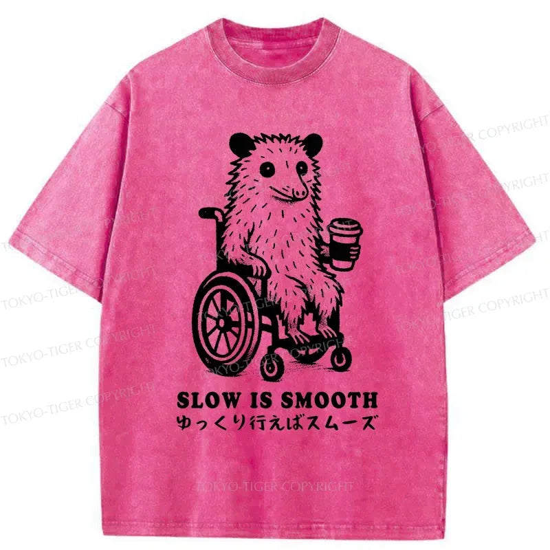 Kyoto-Lion Possum In A Wheelchair Washed T-Shirt