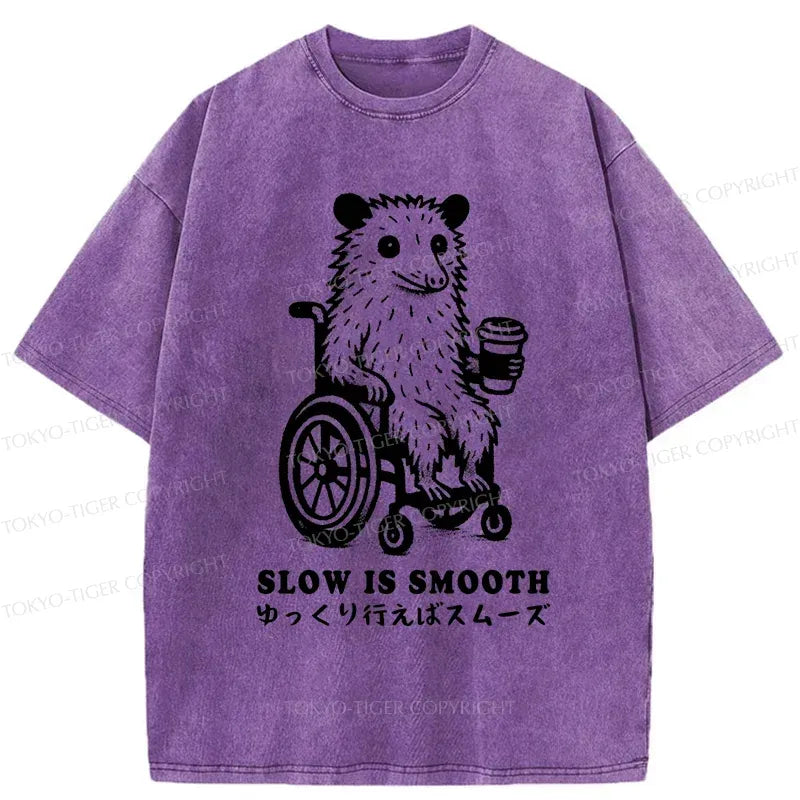 Kyoto-Lion Possum In A Wheelchair Washed T-Shirt