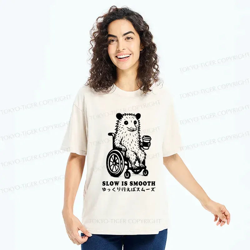 Possum in Wheelchair Washed T-Shirt