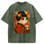 Kyoto Lion Ukiyoe Cat T-Shirt for Vacation