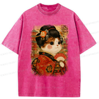 Kyoto Lion Ukiyoe Cat T-Shirt for Vacation