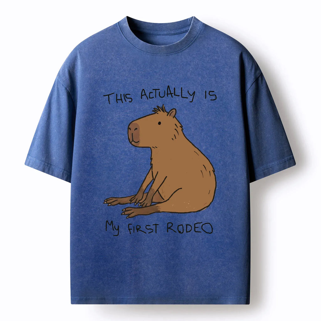Japanese Capybara Washed T-Shirt Gift Idea