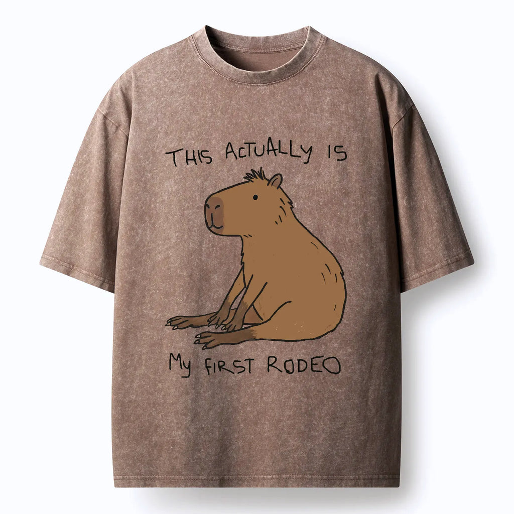 Japanese Capybara Washed T-Shirt Gift Idea