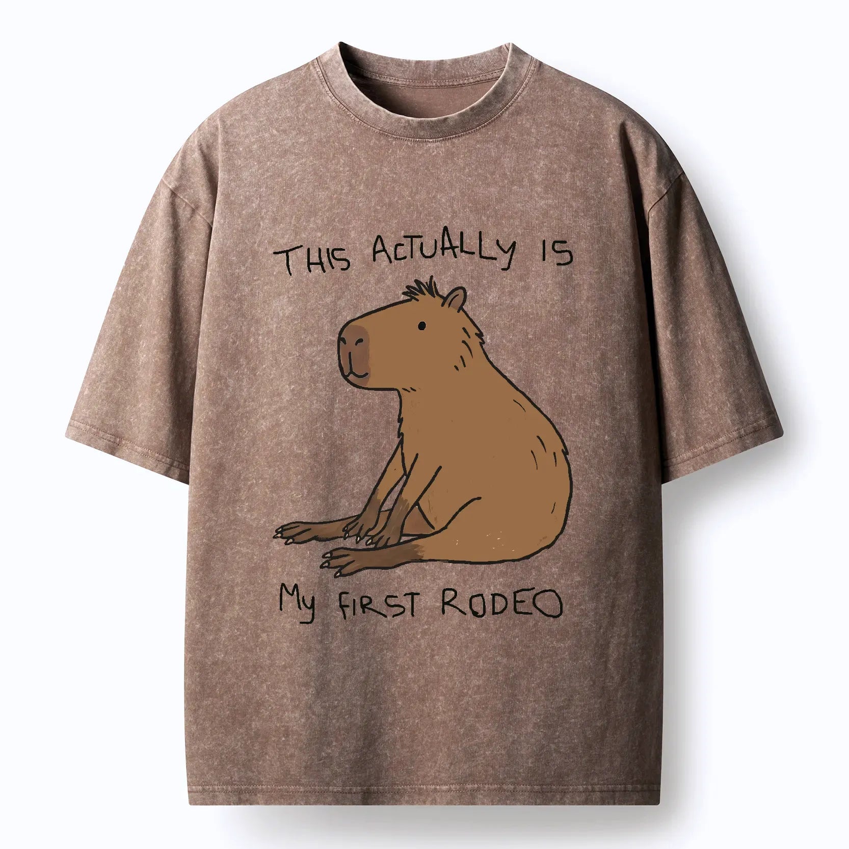 Japanese Capybara Washed T-Shirt Gift Idea