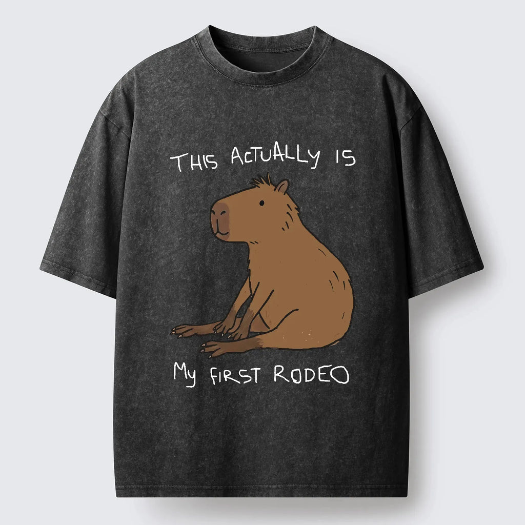 Japanese Capybara Washed T-Shirt Gift Idea