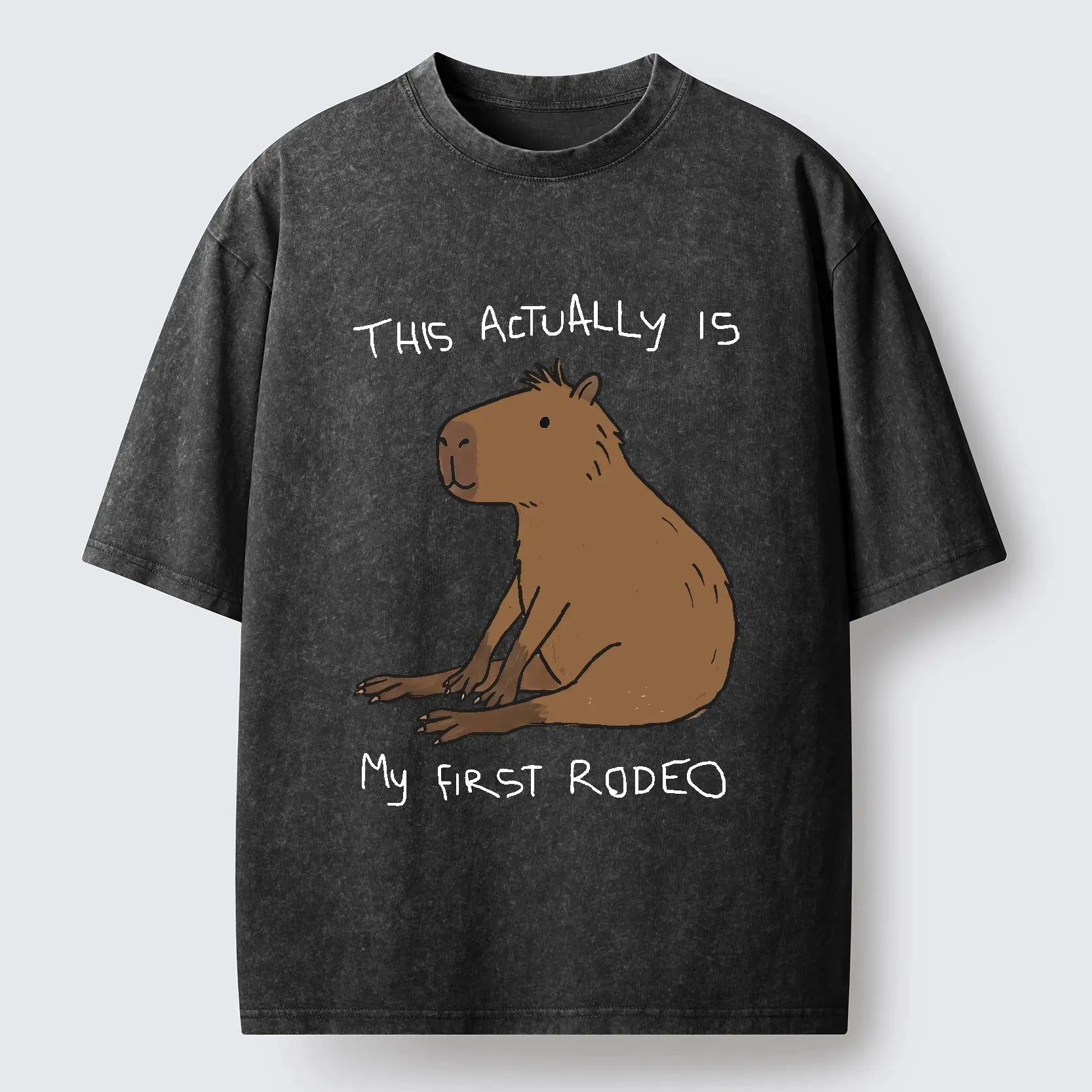 Japanese Capybara Washed T-Shirt Gift Idea