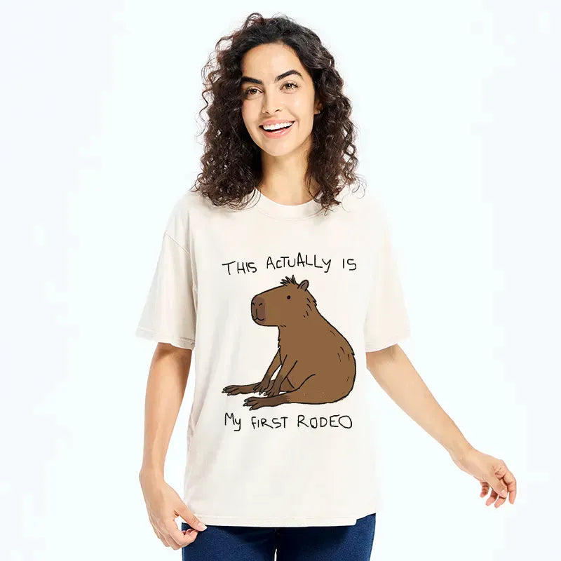 Retro Capybara Unisex Cotton T-Shirt