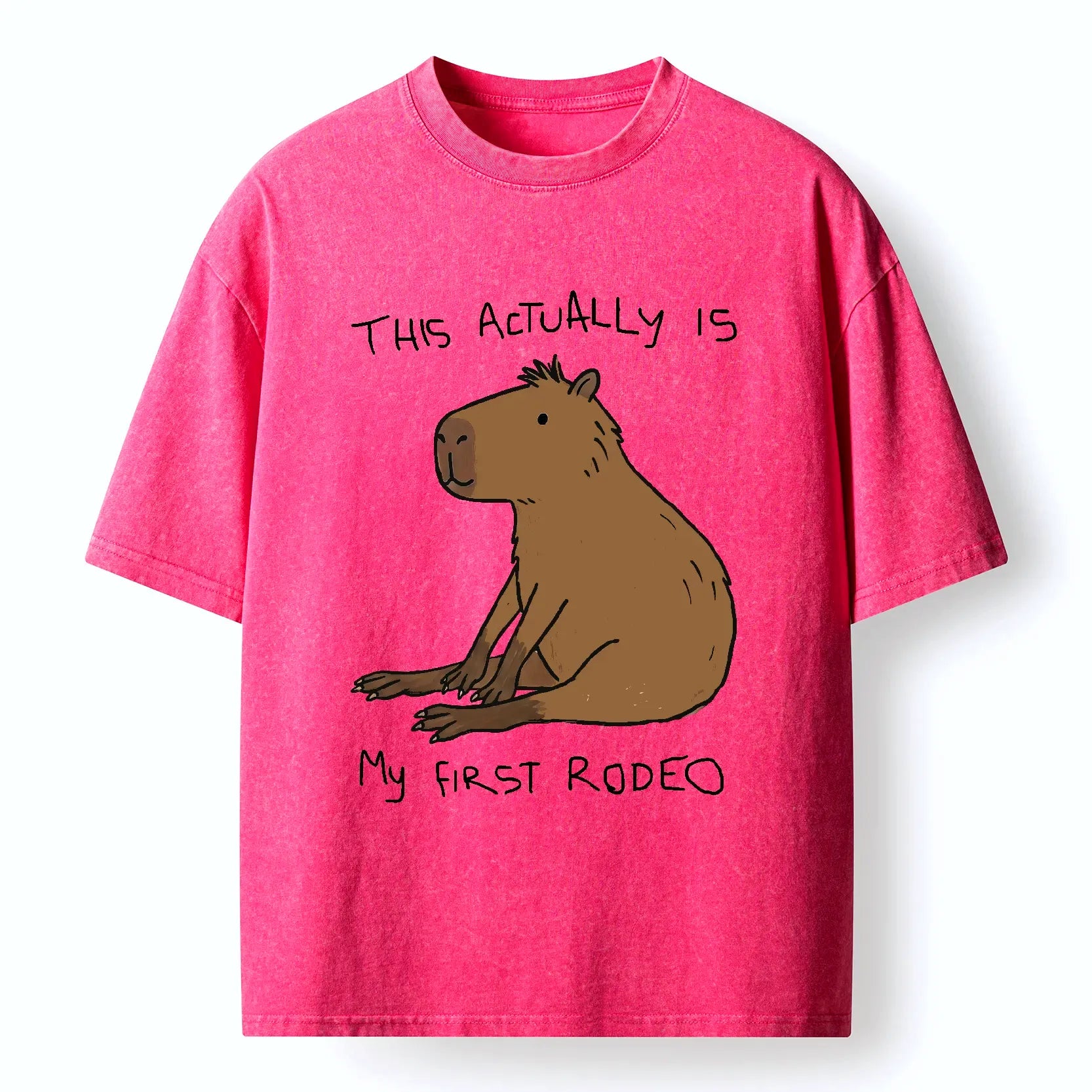Japanese Capybara Washed T-Shirt Gift Idea