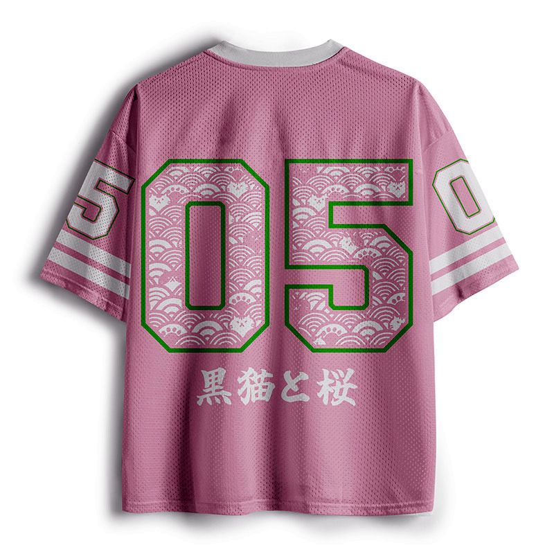 Sakura Cat Mesh Jersey for Summer