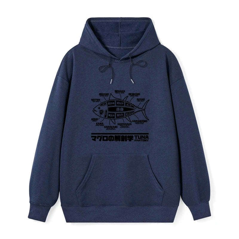 Tuna dissection map hoodie for streetwear