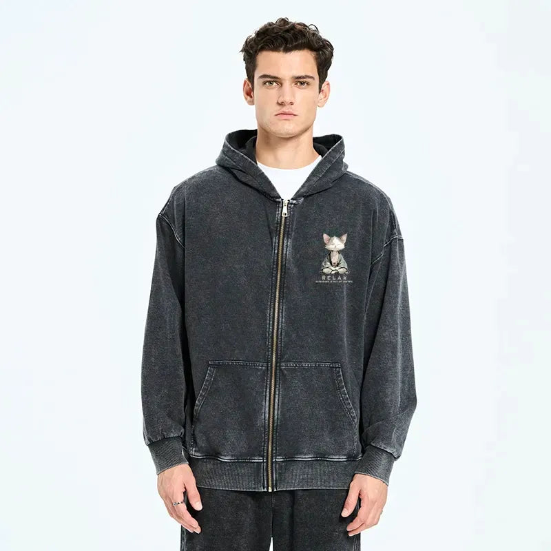 kyoto lion zen cat hoodie