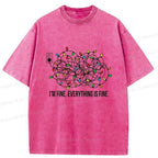 Kyoto-Lion Light String Funny Washed T-Shirt