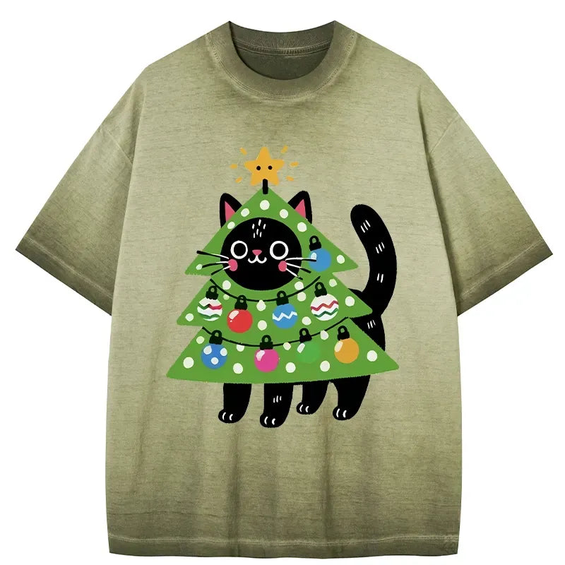 japanese gradient washed cat t-shirt