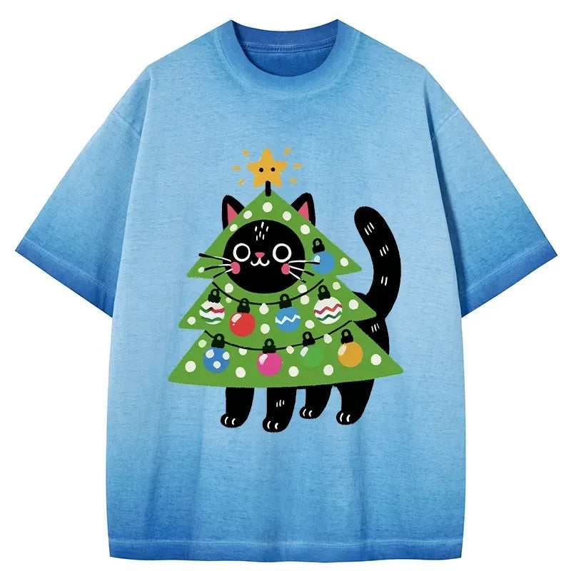 japanese gradient washed cat t-shirt
