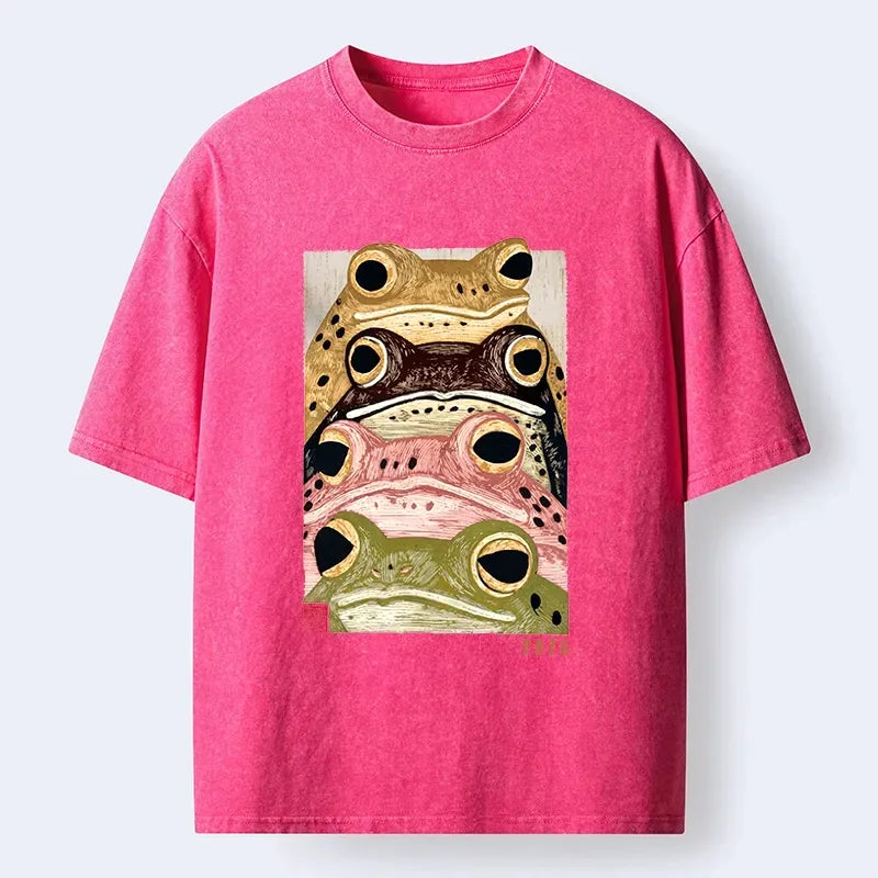 japanese art frog casual tee