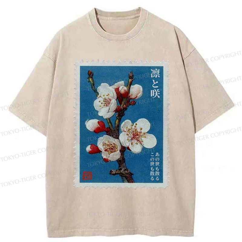 Kyoto-Lion The Blooming and Withering of Plum Blossoms Washed T-Shirt