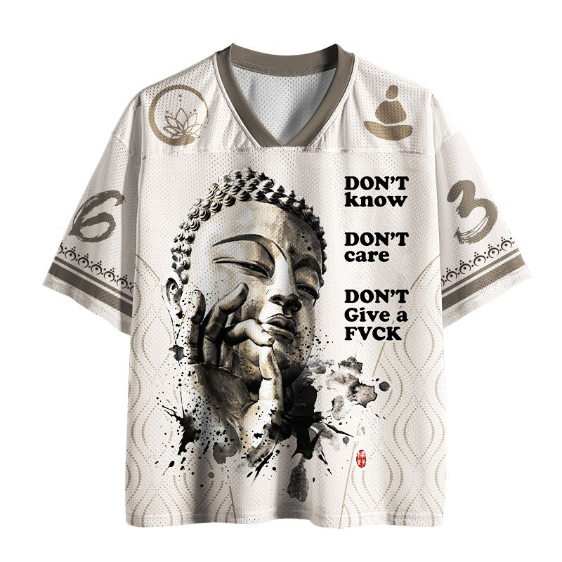 Kyoto-Lion Funny Zen Oriental Ink Art Mesh Jersey