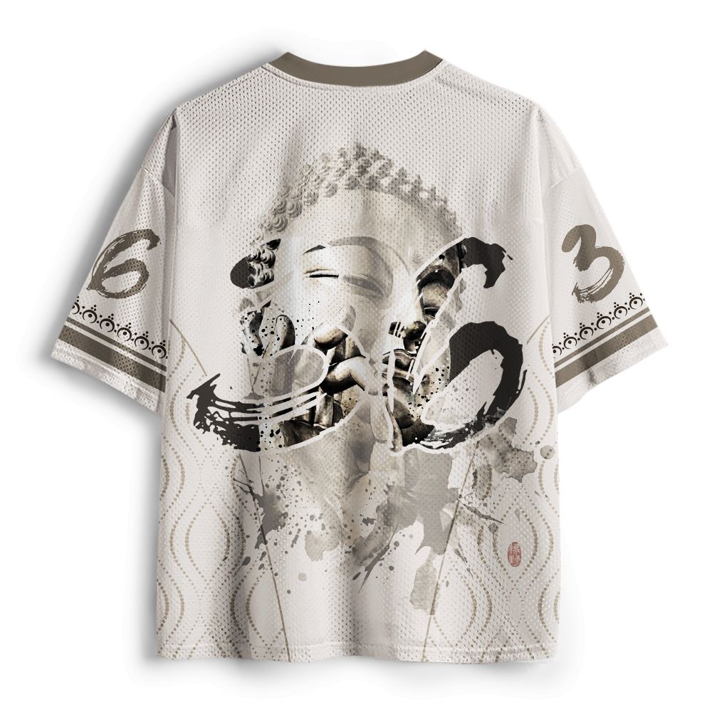 Kyoto-Lion Funny Zen Oriental Ink Art Mesh Jersey