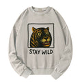 Kyoto-Lion Silly And Cute Tiger Washed Sweatshirt