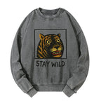Japanese tiger washed sweatshirt for streetwear