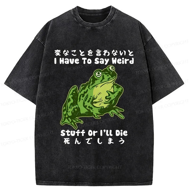 Japanese Washed Frog T-Shirt for Daily Wear