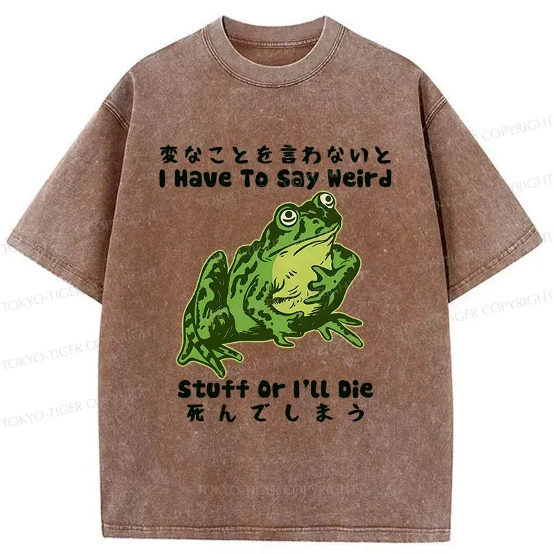 Japanese Washed Frog T-Shirt for Daily Wear