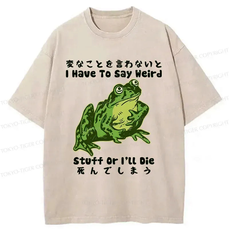 Japanese Washed Frog T-Shirt for Daily Wear