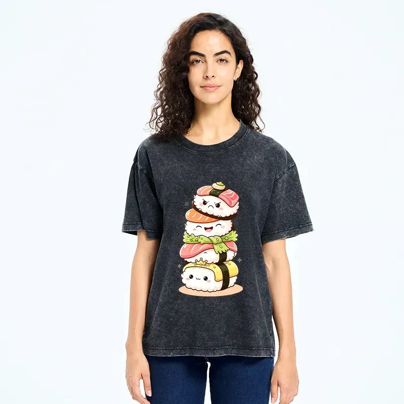 unisex vintage sushi tee for daily wear