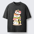 cute sushi stack squad washed t-shirt