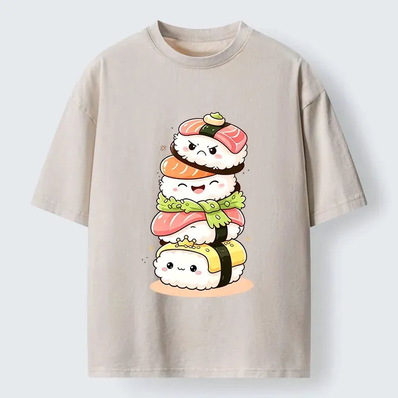 unisex vintage sushi tee for daily wear