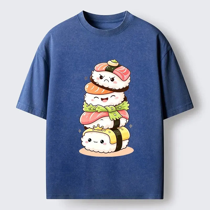 unisex vintage sushi tee for daily wear